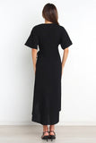 Bold Move Wrap Midi Dress - Black InsStreet