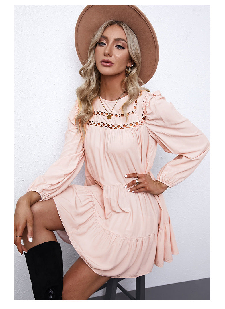 Canyon Pocketed Tiered Babydoll Dress - Blush Ins Street