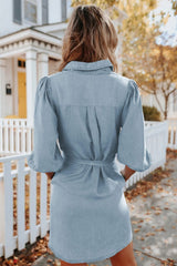 Hugo Tencel Pocketed Chambray Shirt Dress Ins Street