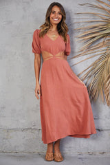 Neoma Cutout Maxi Dress - Bright Blush Ins Street