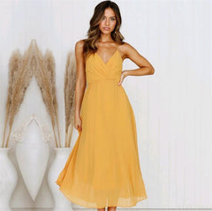 Promotions Slit Maxi Dress - Mustard Ins Street