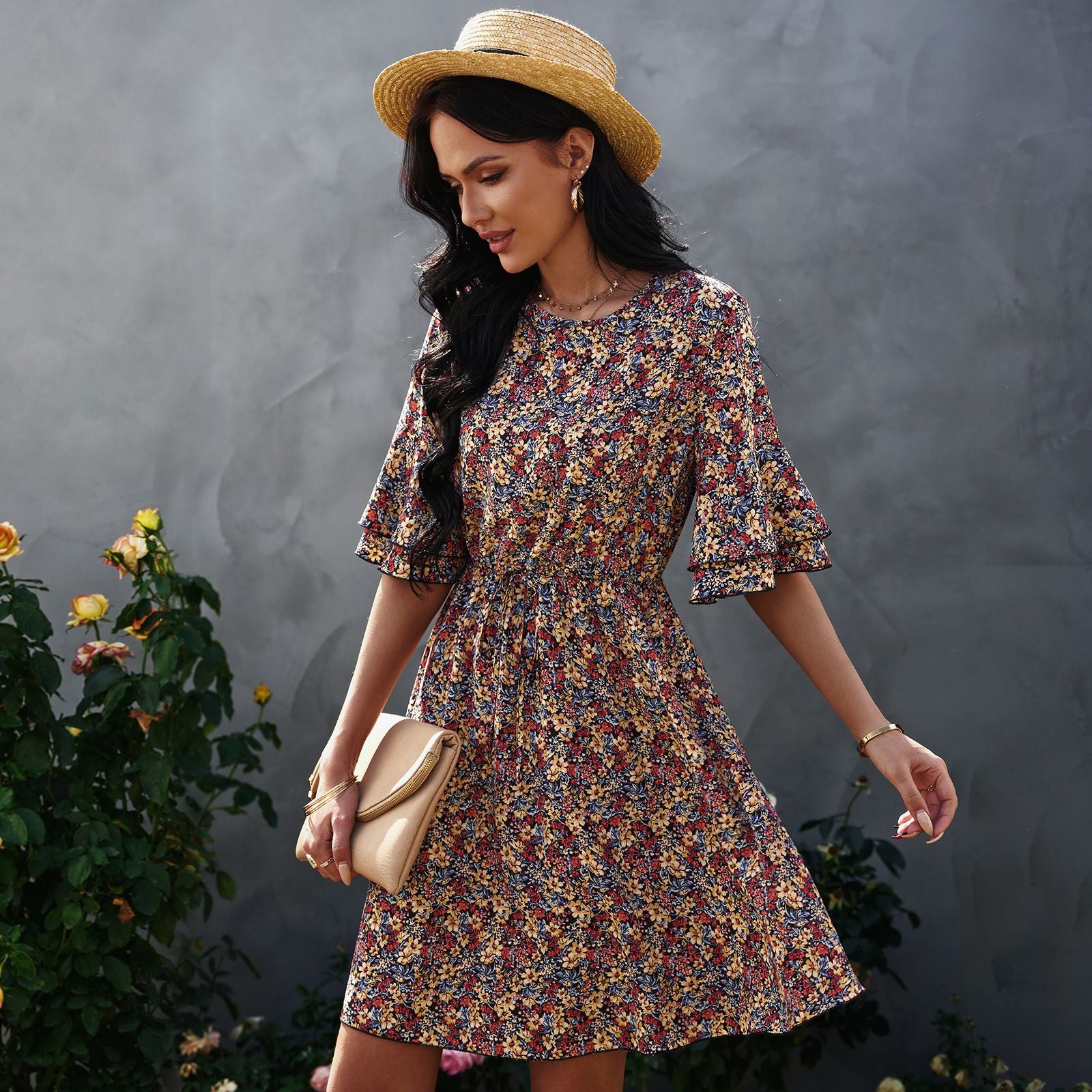 Lainie Floral Tie Dress Ins Street