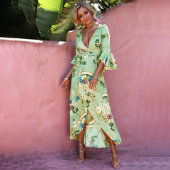 Israella Floral Wrap Maxi Dress - Sage - FINAL SALE Ins Street