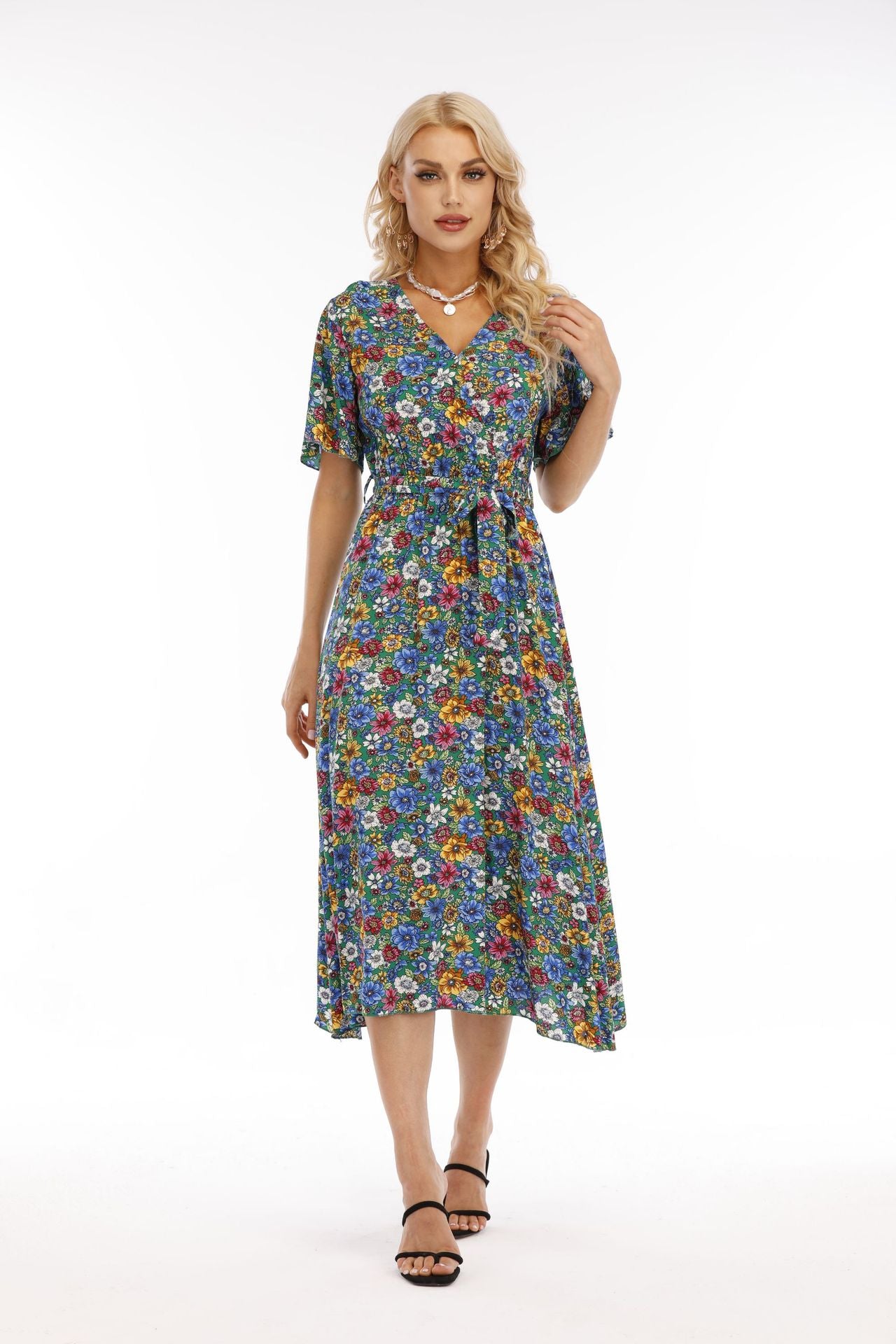 Larsen Floral Midi Dress Ins Street