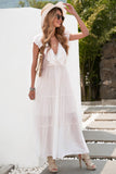Rachel Textured Cutout Midi Dress - White Ins Street