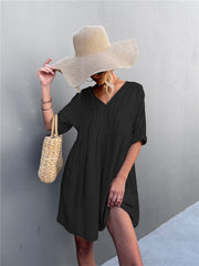 Cheers To Summer Pocketed Tassel Dress - Black Ins Street