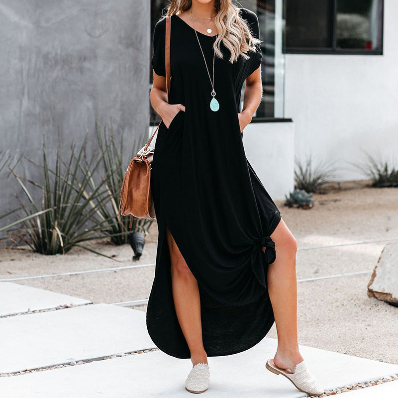 Farmers Market Pocketed Modal Maxi Dress - Black Ins Street