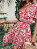 Layva Printed Ruffle Tiered Dress - Mauve Ins Street