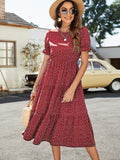 Lilliana Smocked Printed Maxi Dress Ins Street