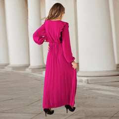 Myka Drape Midi Dress - Fuchsia Ins Street