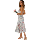 Hulda Floral Smocked Asymm Maxi Dress Ins Street