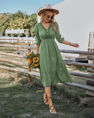 Yunay Satin Boho Maxi Dress - Sage Ins Street