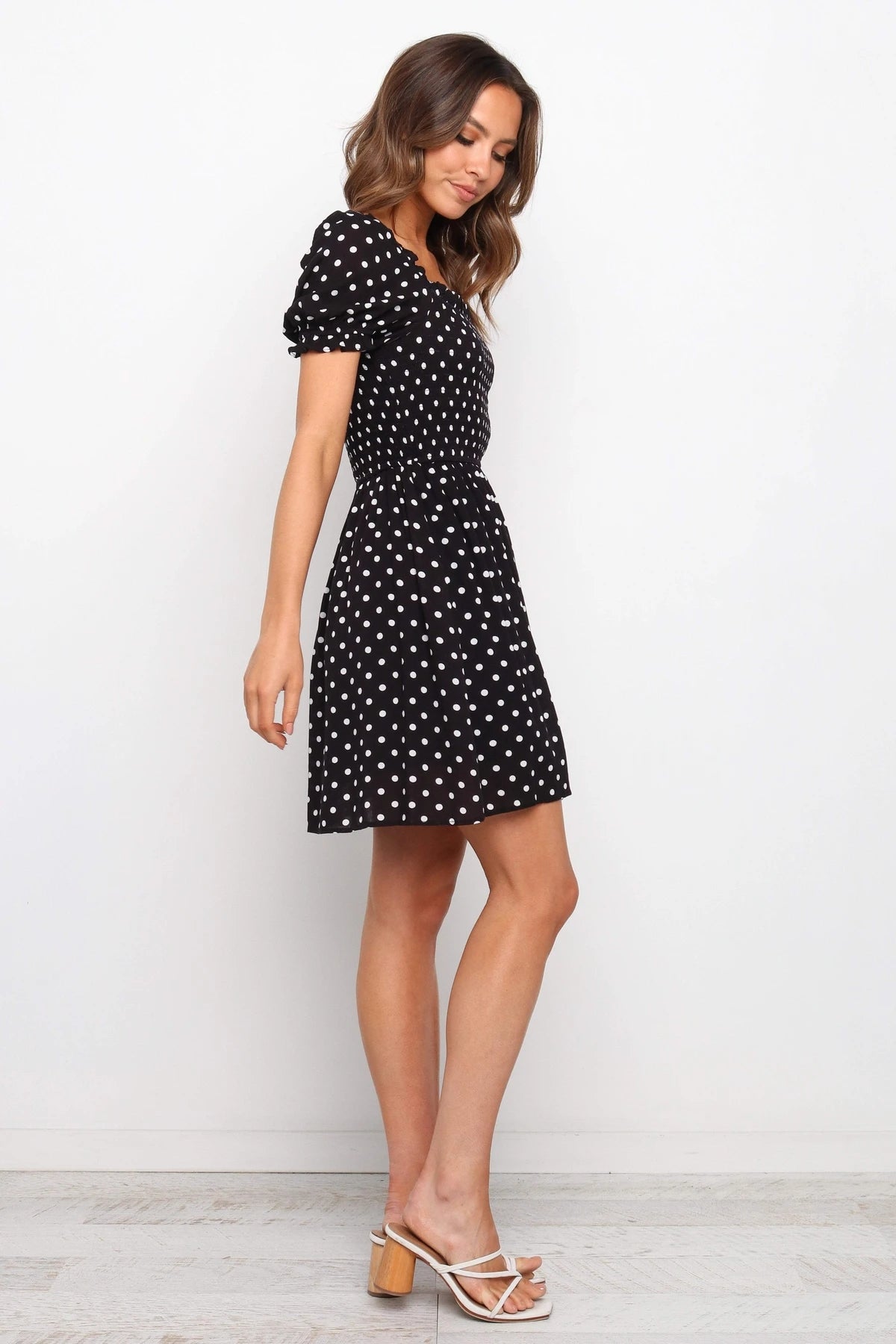 Dawn Polka Dot Puff Sleeve Babydoll Dress - FINAL SALE DEE-001