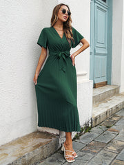 Josefa Satin Pleated Midi Dress - Emerald - FINAL SALE Ins Street