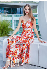 Take Me To Paradise Printed Maxi Dress - Salmon Ins Street