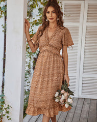 Magic Touch Smocked Maxi Dress - Burnt Sun Ins Street