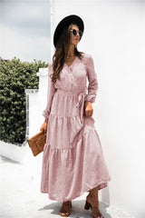 Sanibel Swiss Dot Boho Maxi Dress - Marsala JUST-001