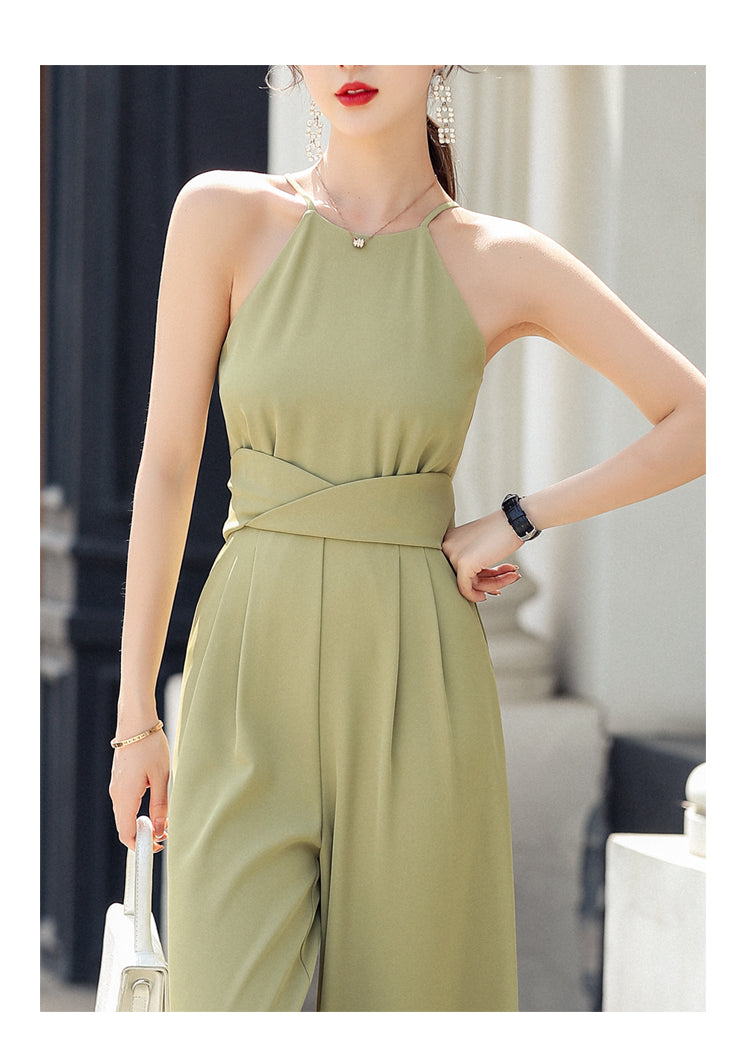 Fancied Pocketed Satin Jumpsuit - Green Ins Street