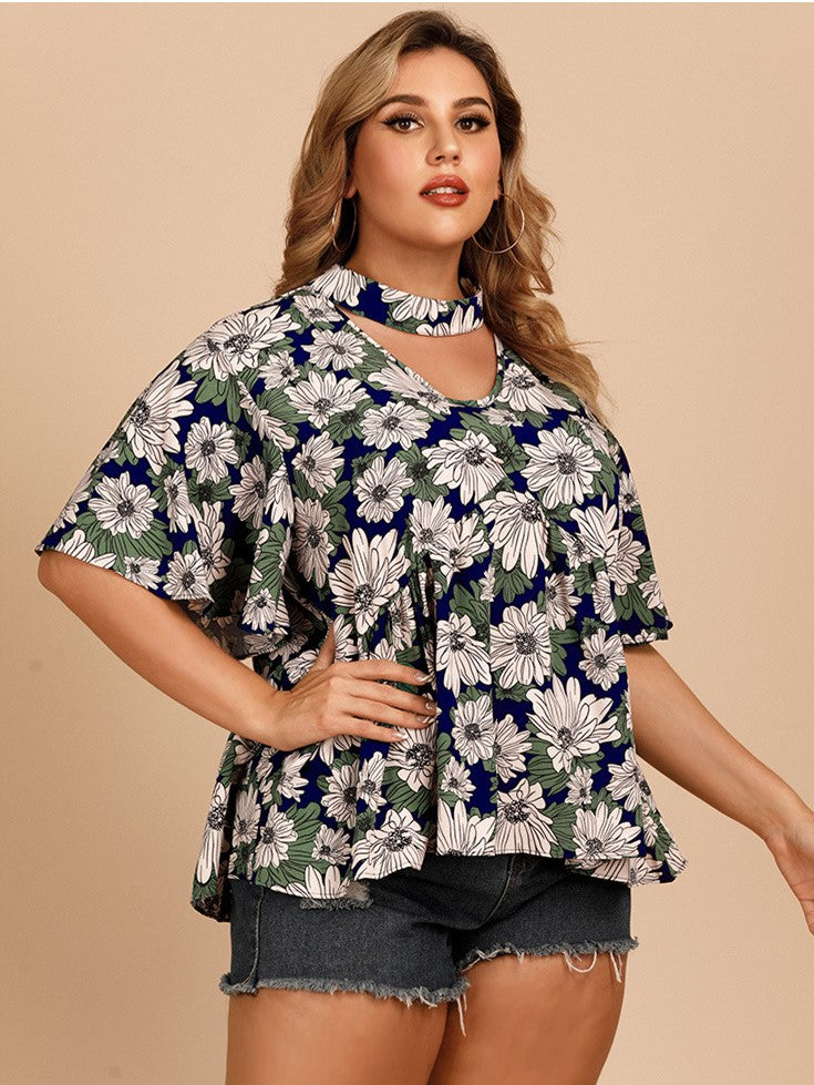 Temperament Commuter Lotus Leaf Sleeve Floral Top 2023-03-14 InsStreet