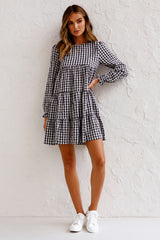 Urika Cotton Blend Plaid Babydoll Dress - FINAL SALE LUMI-001