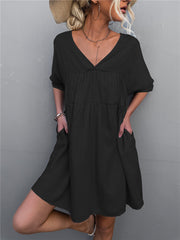 Cheers To Summer Pocketed Tassel Dress - Black Ins Street