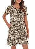 Patti Pocketed Leopard Babydoll Dress Ins Street