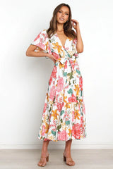 Taylen Satin Floral Cutout Maxi Dress - FINAL SALE HIDD-001