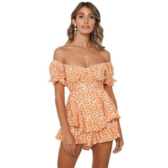 Honeybee Floral Smocked Off The Shoulder Dress - Yellow Ins Street