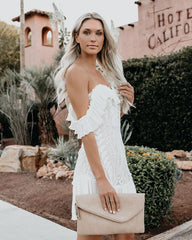 Passion Lace Off The Shoulder High Low Midi Dress Ins Street