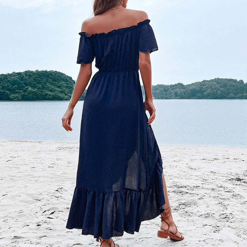 Some Like It Hot Smocked Off The Shoulder Dress - Navy Ins Street