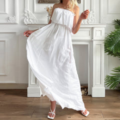 Positive Energy Strapless Maxi Dress - Off White Ins Street