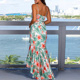 Rover Floral High Low Ruffle Maxi Dress Ins Street