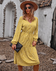 Sunshine On My Mind Floral Babydoll Dress - Mustard Ins Street