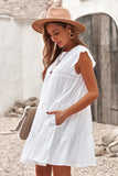 Angelo Cotton Ruffle Tiered Babydoll Dress - White VERY-001