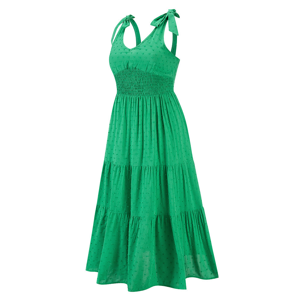 Parisa Embroidered Tiered Midi Dress - Green Ins Street
