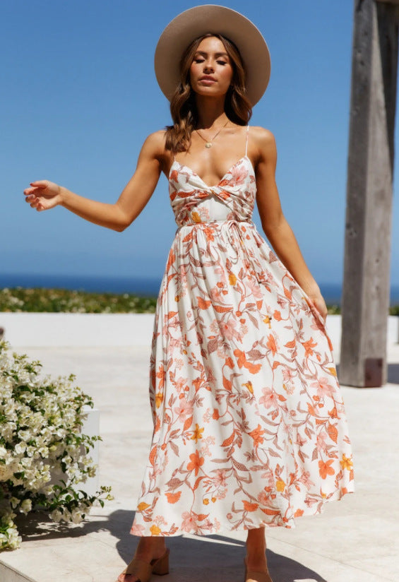 Certain Romance Printed Tie Front Maxi Dress - FINAL SALE Ins Street