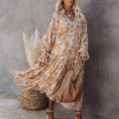 Tricks Snake Print Boho Maxi Dress DRES-001