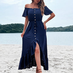 Some Like It Hot Smocked Off The Shoulder Dress - Navy Ins Street