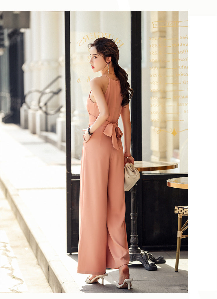 Fancied Pocketed Satin Jumpsuit - Champagne Ins Street