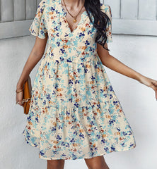 Follow Through Floral Tiered Midi Dress Ins Street