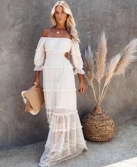 Seychelles Smocked Tiered Maxi Dress - Cream Ins Street