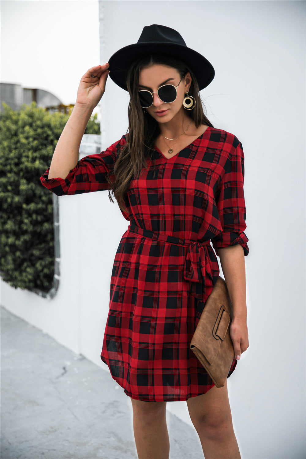 Rochester Gingham Sweater Dress Ins Street