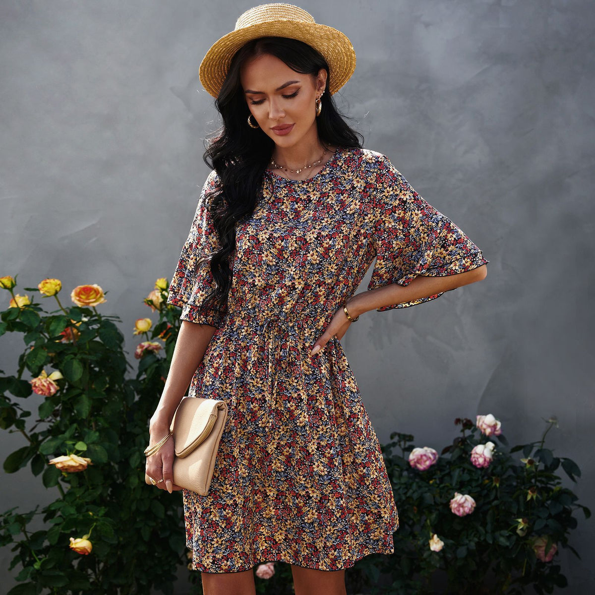 Lainie Floral Tie Dress Ins Street