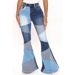 Piece It Together Patchwork Ankle Tie Jeans - Medium Blue Wash Ins Street