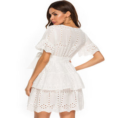 Calliope Cotton Eyelet Wrap Dress - Off White Ins Street