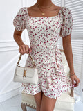 Myla Cotton Floral Tie Front Babydoll Dress - Pink Cream Ins Street