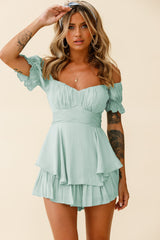 Mahoney Smocked Ruffle Mini Dress - Pistachio Ins Street