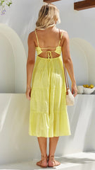 Limoncello Ruffle Tiered Maxi Dress Ins Street