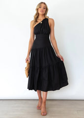 Fall In Love One Shoulder Maxi Dress - Black Ins Street