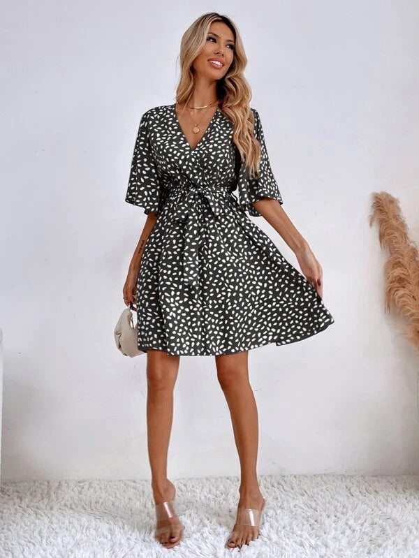 I Wonder Textured Button Down Dress Ins Street